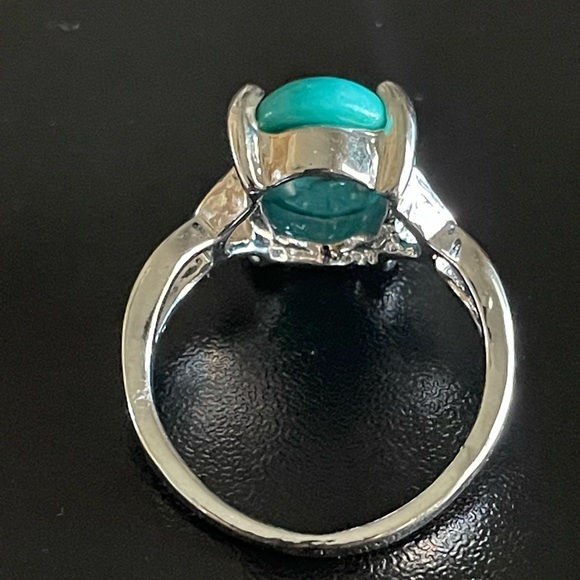 Turquoise stone S925 silver woman ring size 7.5 - Picture 5 of 8